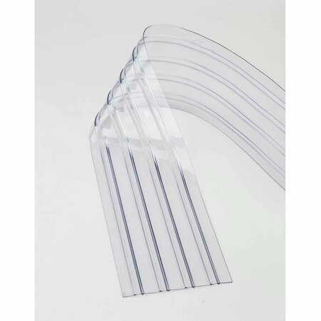 GLOBAL INDUSTRIAL Replacement 12in x 8' Scratch Resistant Ribbed Clear Strip for Strip Curtains 786CP16